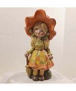 Vintage 1970&#39;s Hand painted Ceramic Collectible Big Bonnet Girl Figurine... - £21.72 GBP