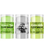 3 Pack Green Tea Avocado Charcoal Clay Mask Stick Set Purifying Face Mas... - $372.27 MXN