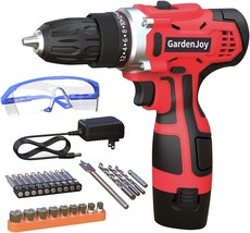 The Gardenjoy Cordless Power Drill Set Includes A 25-Piece Drill/Driver Bit Set - £29.76 GBP