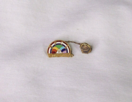 Vintage International Order Of Rainbow For Girls Tie Clasp Pin Masonic Gold Gf - £13.44 GBP