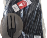 Chef works designer baggy pants black white pinstripe Large drawstring e... - $24.74