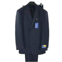 Giorgio Ferraro Men&#39;s Navy Blue 2 Piece Suit Superior 180&#39;s Flat Front S... - $129.99