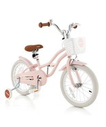 16 Inch Kids Bike with Front Handbrake and 2 Training Wheels-Pink - Colo... - $234.22 CAD