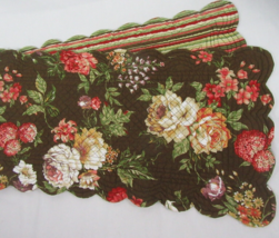 C&amp;F Koren Floral Brown Multi Quilted Table Runner and Placemat - £32.14 GBP
