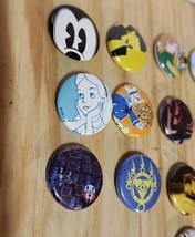 Disney &amp; Anime Buttons Pins LOT 16 Mini Pins 3/4 &quot; Circumference - $14.22