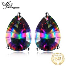 JewelryPalace 4.7ct Natural Rainbow Mystic 925 Silver Earring for Women Fashion  - £16.77 GBP