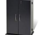 Locking Media Storage Cabinet, Black - £138.64 GBP