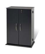Locking Media Storage Cabinet, Black - £143.99 GBP