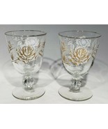 SET of 2 Libbey Rose Bouquet Water Goblets White Gold Rose Discontinued ... - £8.56 GBP
