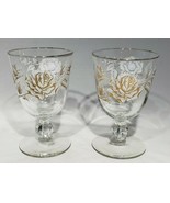 SET of 2 Libbey Rose Bouquet Water Goblets White Gold Rose Discontinued ... - £8.55 GBP