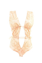 AGENT PROVOCATEUR Womens Bodysuit Floral Beige Size AP 2 - $195.30