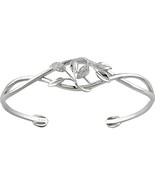 14K White Gold Diamond Leaf Cuff Bracelet - €3.750,42 EUR