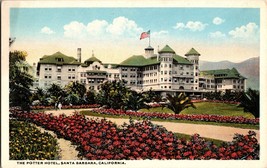 Vtg Postcard The Potter Hotel, Santa Barbara, California, Flower Garden - £5.30 GBP