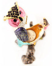 Baby Silver Owl Jewelry Trinket Box Bird Owls Decoration Animal Cute #MCK11 - $38.17