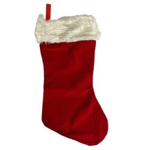 Christmas Stocking Traditional Red Waffle Pattern Holiday Stocking 18&quot; - £10.99 GBP