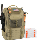  Karryall Fishing Tackle Backpack Rod Holder 4 Boxes 40L Storage Bag Khaki - $93.03