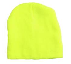 Yellow D&amp;Y Neon Short Knit Beanie - £11.92 GBP