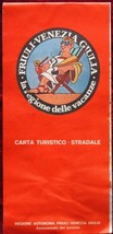 1960s Vintage Touristic Map Brochure Venezia Friuli Carta Turistico Stra... - $24.02