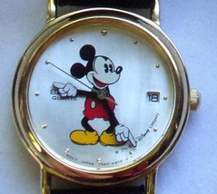 New Disney LADIES Seiko Mickey Mouse Watch! Mother of Pearl Dial! Date at 3:00 P - £314.76 GBP
