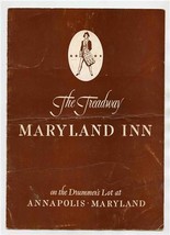 Maryland Inn Menu Cover &amp; Insert Annapolis Maryland Treadway Inn 1950&#39;s - £14.47 GBP