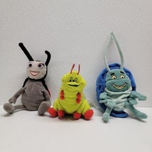 Disney Store Bugs Life Beanbag Plush Francis Ladybug Heimlich Caterpillar &amp; Tuck - £19.01 GBP