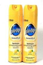 2 Pledge 9.7 Oz Beautify It Lemon Enhancing Shine &amp; Protect Wood Polish ... - $26.99