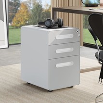 Yitahome 3-Drawer Metal Rolling File Cabinet, Completely Assembled, Whit... - £143.18 GBP
