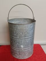 Vtg Dover Galvanized Metal Handle 17" Embossed Can - $98.99