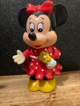 Vintage Walt Disney Minnie Mouse Piggy Bank Toy Hard Rubber - £4.54 GBP