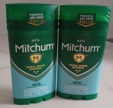 2x Mitchum Mens Anti-Perspirant &amp; Deodorant Invisible Solid Clean Control 2.7 Oz - £13.38 GBP