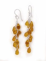 Sterling Silver Regen Teardrop Crystals Cascade Drop Earrings, Yellow - £37.35 GBP