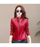 2023 Spring New Trendy Women&#39;s Outwear Britis Faux Leather Jacket Female... - £117.22 GBP