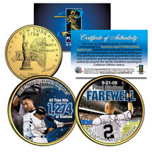 DEREK JETER Yankee Stadium Farewell NY State Quarters 2-Coin Set 24K Gold Plated - £6.76 GBP