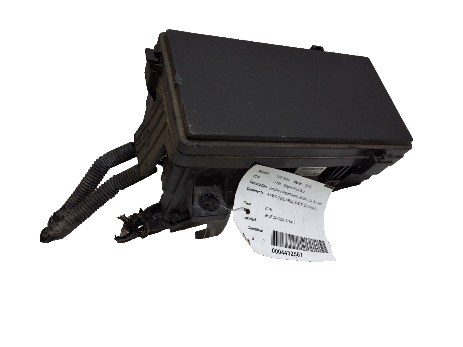 16 17 18 Honda Civic sedan LX AT W/O pre-crash fuse box assembly OEM - $123.74