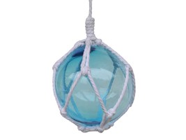 [Pack Of 2] Light Blue Japanese Glass Ball Fishing Float With White Netting D... - £57.49 GBP
