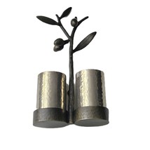 Michael Aram Olive Branch Salt &amp; Pepper Set – Handmade Nickelplate with ... - $69.81