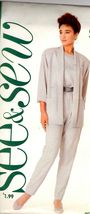 Vintage 1980s Butterick 5981 see and sew jacket, top, pants suit  XS-XL ... - $4.00