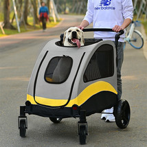 Dog Stroller 4 Wheel Pet Stroller Cage Carriage Portable Travel Carrier ... - £145.46 GBP