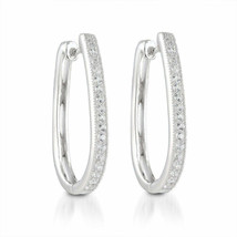 Aro Pendientes 0.25 Ctw Real Moissanita En 925 Plata Maciza de Ley - £116.75 GBP