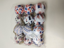 Lehorra 12pc Independence Day Ornaments fabric Ball Party Decor for Holiday - £8.17 GBP