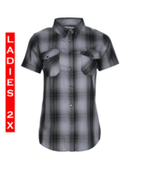 DIXXON FLANNEL - NATION - Bamboo Shirt - Short Sleeve - Women&#39;s 2X - Rai... - £54.25 GBP