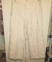 H&amp;M Ivory Tonal Jacquard Print Wide Leg Trousers NWT Sz 14 - £27.70 GBP