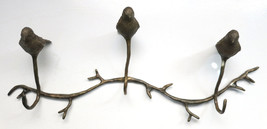 Heavy Cast Iron Rack Wall Hat or Coat Hook Hanger with Birds 21 inches - £26.77 GBP