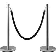VEVOR Crowd Control Stanchion, Set of 2 Pieces Stanchion Set, 5 ft Velve... - $129.99