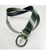 Oscar De La Renta Emerald Green 1 Inch Genuine Snakeskin Leather Belt Si... - $2,091.57 MXN