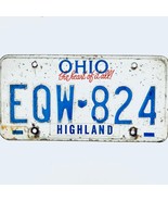  United States Ohio Highland County Passenger License Plate EQW-824 - £13.37 GBP