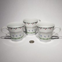 Set of 4 Christopher Stuart Bali Hai Flat Cup Fine China 8 oz Y0001 Flowers - £18.40 GBP
