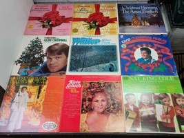 9 VTG Christmas Music Vinyl Record LP Lot Firestone Carols Kate Smith Elvis Ames - £38.22 GBP