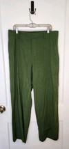 Vince Linen Blend High Waisted Pull On Pants Full Length Green Elastic S... - $37.40