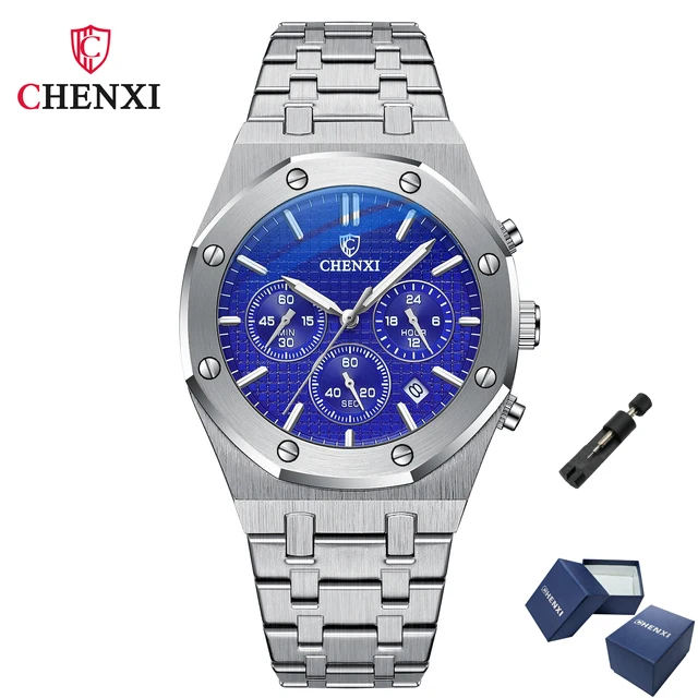 CHENXI 948  Date Business Top   Watch Men Stainless Steel Waterproof Wristwatch  - £92.82 GBP